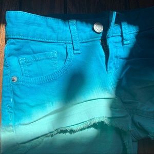 Turquoise ombré Jean shorts